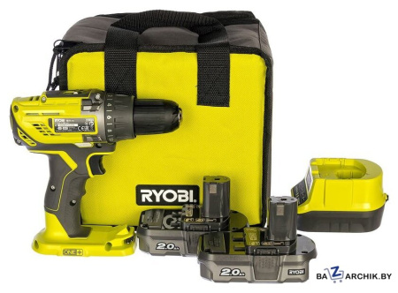 Дрель-шуруповерт Ryobi R18DD3-220S 5133003348 (с 2-мя АКБ 2 Ah, сумка)